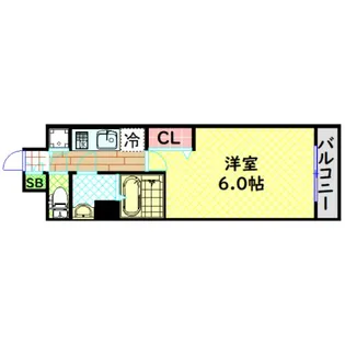 エスリード難波ステーションゲートサウステラス【4階】の間取り