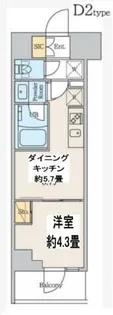 クレストコート本所吾妻橋North【8階】の間取り
