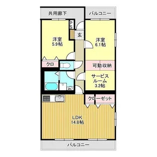 パライソ【4階】の間取り