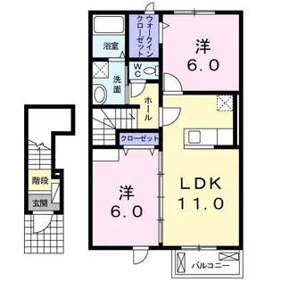 Nパークハウス A【2階】の間取り