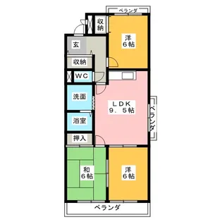 ゼファーコート高山【2階】の間取り