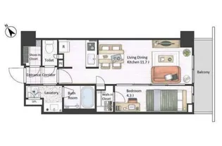 市谷台町坂フロント【3階】の間取り