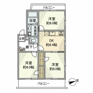 東糀谷ローヤルコーポ【5階】の間取り