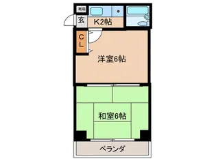 緑翠苑 ダイヤハイツ【2階】の間取り