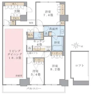 Brillia ist 東雲キャナルコート【14階】の間取り