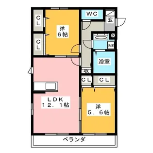 プリマベーラII【1階】の間取り