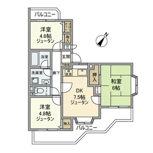 ライオンズマンション妙蓮寺第5B館【2階】の間取り