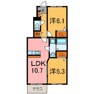 パルマリィ【1階】の間取り