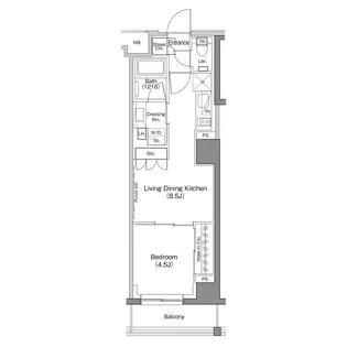 ザ・パークハビオ神楽坂香月【2階】の間取り