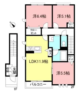 フェリシード【2階】の間取り