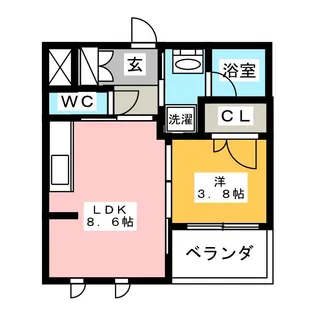 メゾン グリシーヌ【3階】の間取り