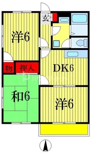 ラ・メール都【2階】の間取り