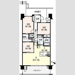 プレミスト北千里クラッシィD棟【5階】の間取り