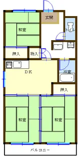 浜の宮ハイツ【2階】の間取り