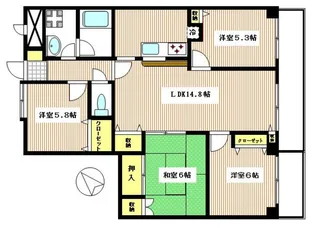 クリフパレス【2階】の間取り