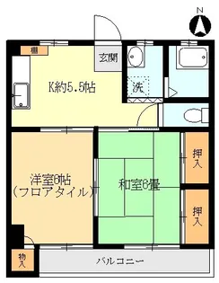 ハイツタマキ【1階】の間取り