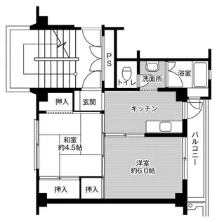 ビレッジハウス君津1号棟【4階】の間取り