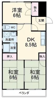 コーポ日比野【3階】の間取り