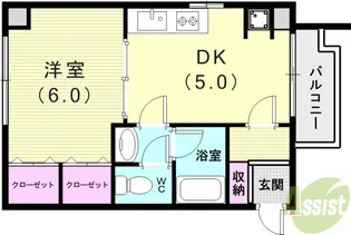 ワコーレビーチサイド須磨【1階】の間取り