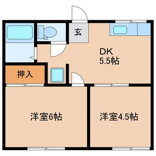 ぎんなんマンション【1階】の間取り