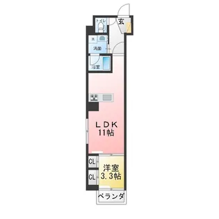 ライフモリ20号館【4階】の間取り