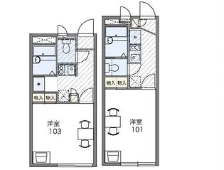レオパレスアネシス【1階】の間取り