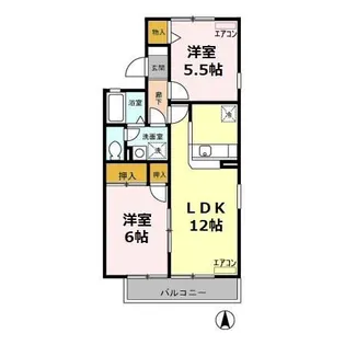 スクウェアガーデン II【2階】の間取り