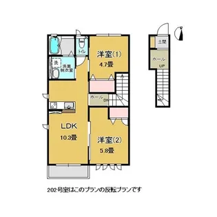 スマートハイツE【2階】の間取り