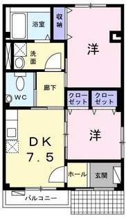 シュープリーム【1階】の間取り