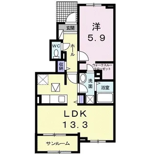 メルベージュ・I【1階】の間取り