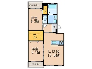 ERIOUS COURT永犬丸(エリオスコート)【3階】の間取り