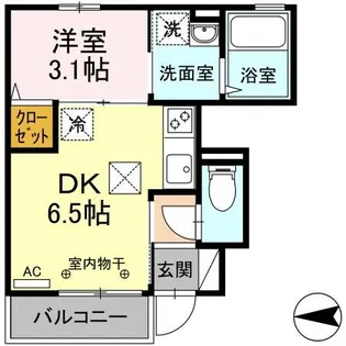 シティハウス高萩M【1階】の間取り