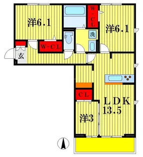 グランパルクA【2階】の間取り