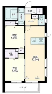 ヴェルデュール【1階】の間取り