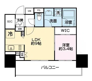 レーベン青森新町THE GRAND MID【10階】の間取り