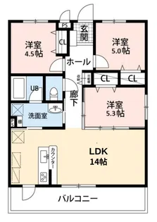 BRILLANTE与儀【2階】の間取り