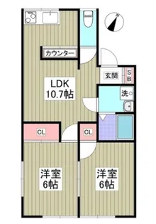 リブレス桐生堤町A【1階】の間取り