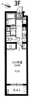 ワイズスクエアー【3階】の間取り