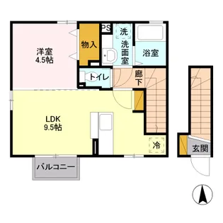 ヴェルドミール・ドゥA【2階】の間取り
