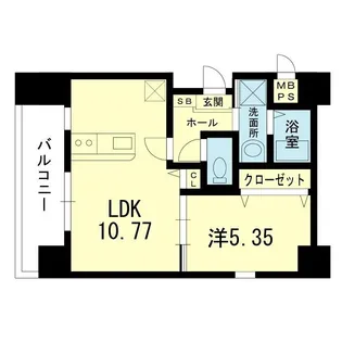 ロマージュ上通並木坂【9階】の間取り