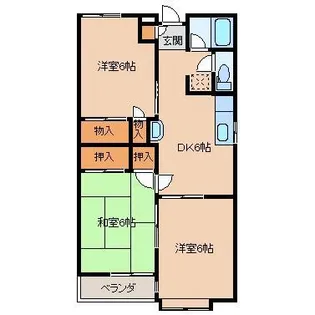 第2イトーキハイツ 6号棟【2階】の間取り