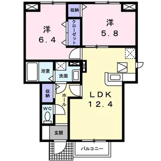 カーサ・デ・マーレ【1階】の間取り