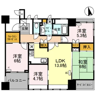 堺東シティタワー【7階】の間取り