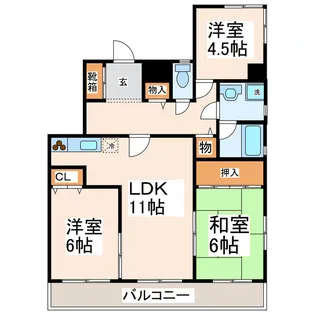 ロマネスク新屋敷【3階】の間取り