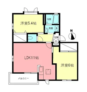 ウエストハウスB【2階】の間取り