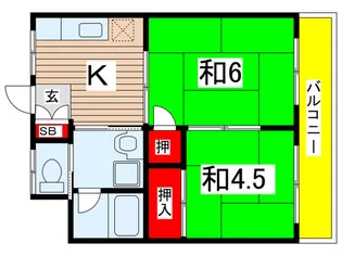 ゴ-ルデンハイム綾瀬【2階】の間取り
