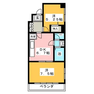 サクシード水の【6階】の間取り