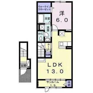 ブライトレジデンスD【2階】の間取り