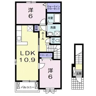 滋賀県東近江市大森町【アパート】の間取り
