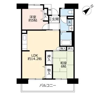 URフレール浜山【3階】の間取り